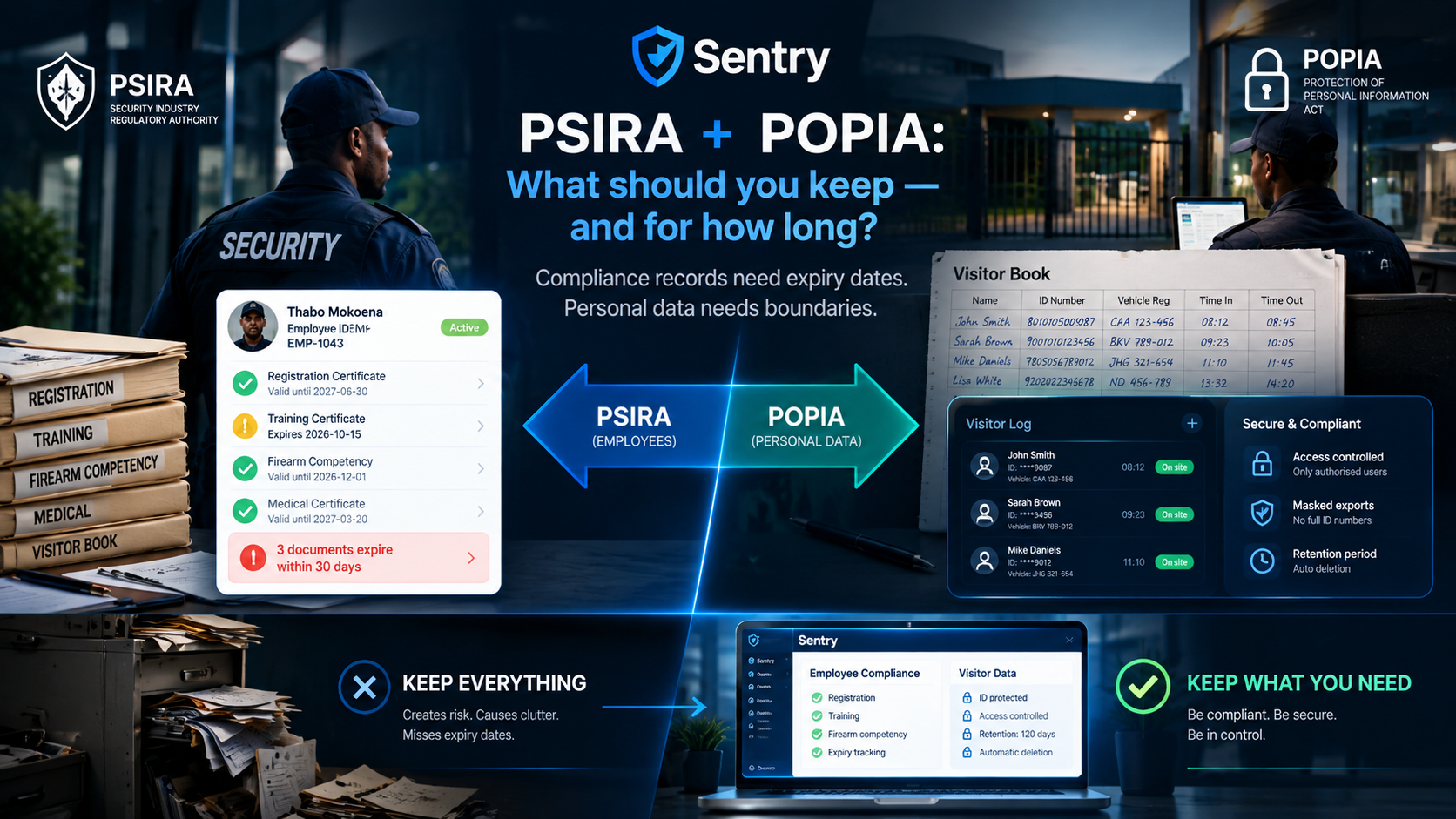 PSIRA and POPIA: what you actually have to keep, and for how long
